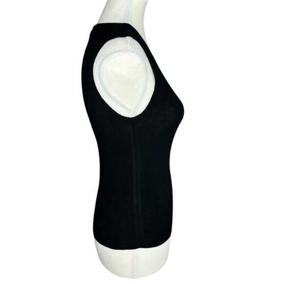 Everlane Women's NWT Black The Ultrafine Merino Ribbed‎ Shell Tank Sweater S/C23 - Picture 2 of 13